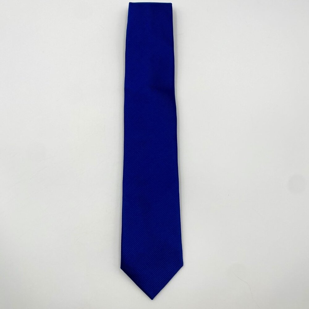 Bocara Handmade Silk Necktie Blue with Black Under Tones 60" L 3" W Dress Tie